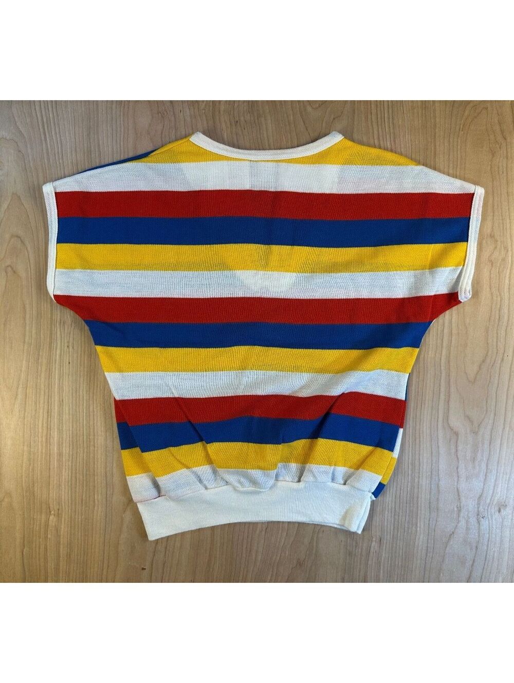 Vintage 60s Mister Marty of California knit blouse striped small slit neckline - Picture 10 of 13